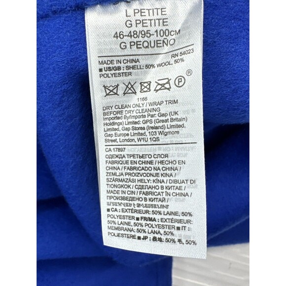 Banana Republic Double-Face Hoodie Jacket Wool Blend Voltage Blue Large Petite - Picture 5 of 9